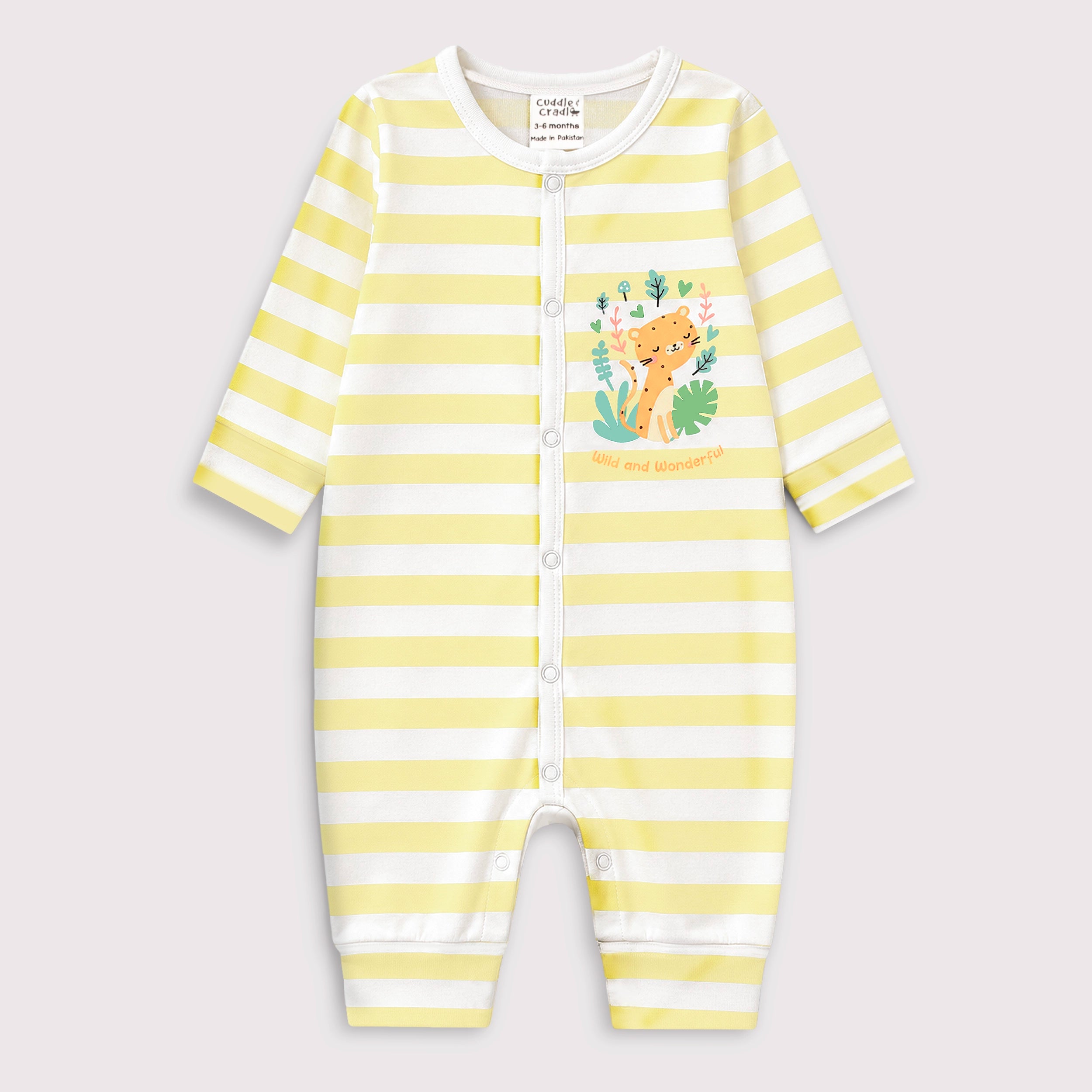 Baby Full Length Romper (Yellow Striper)