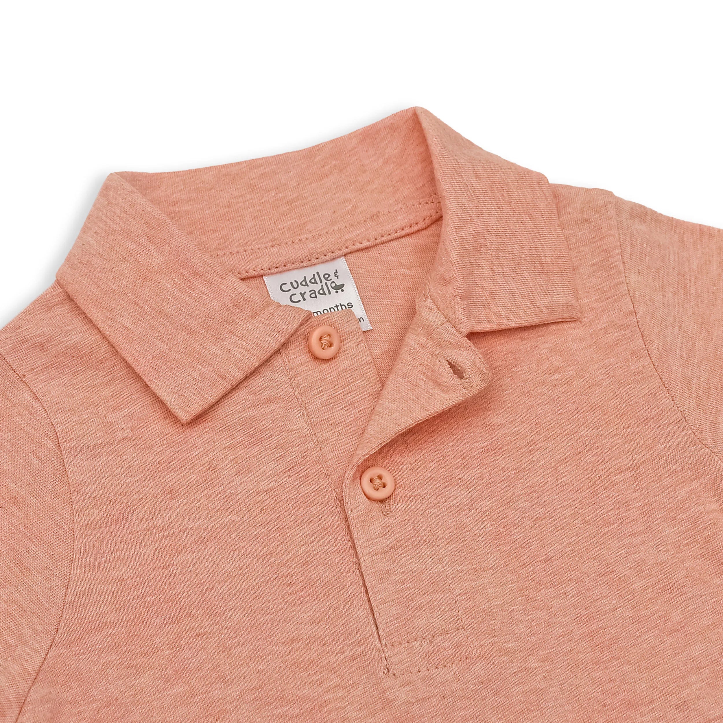 Girls Polo Bodysuit & Shorts (Peach)