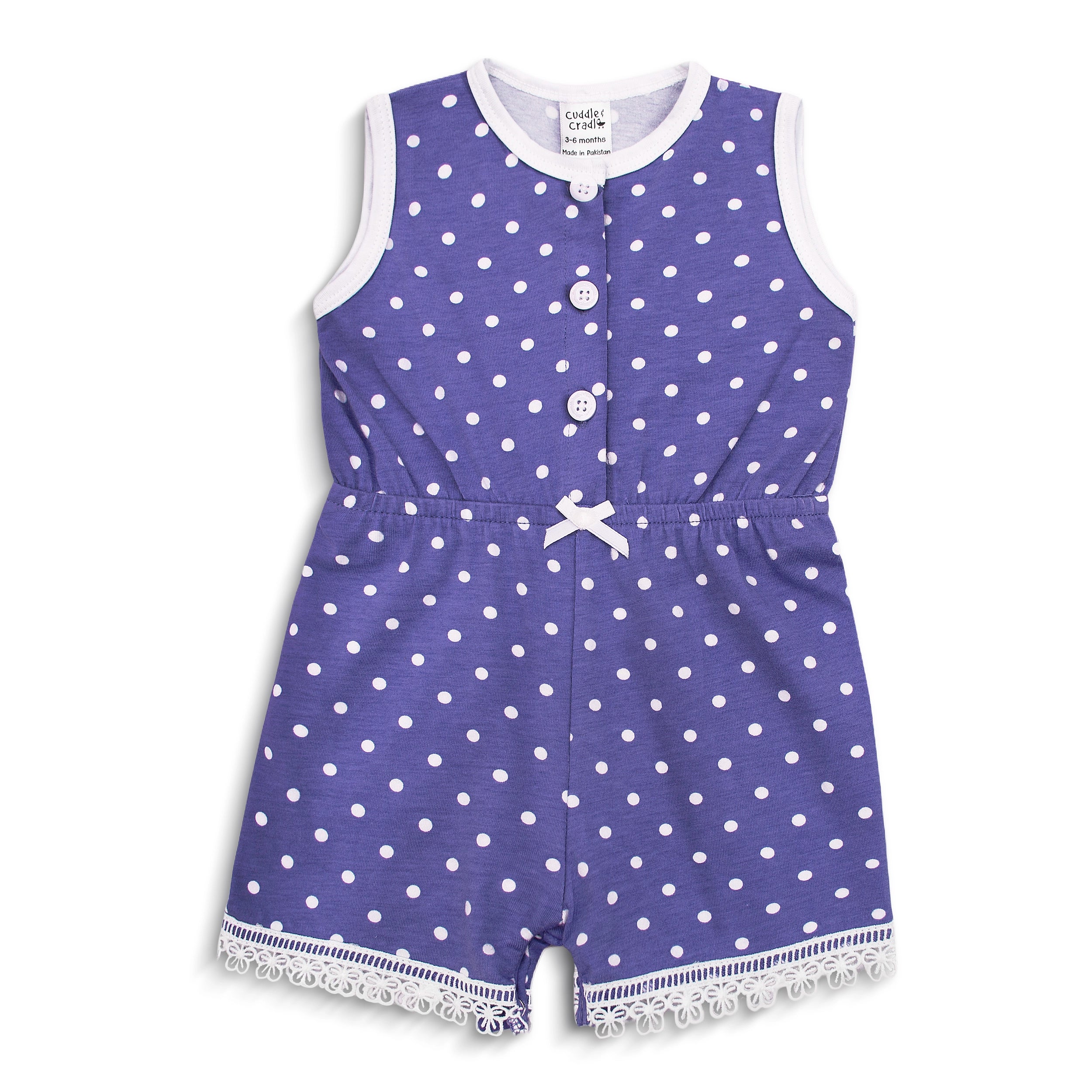 Girls Half-length Romper (Polka Dots)