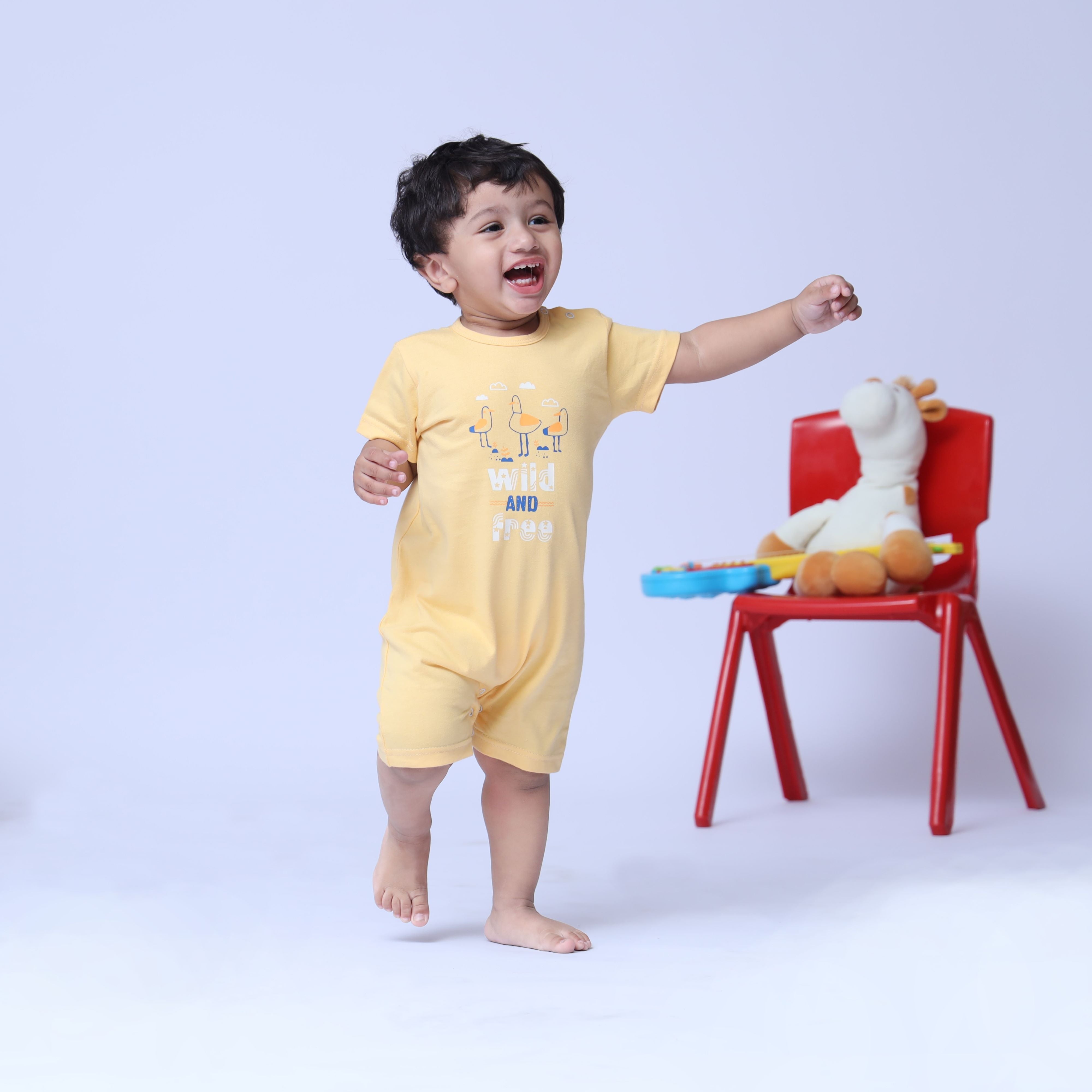 Baby Half Length Romper (Yellow)
