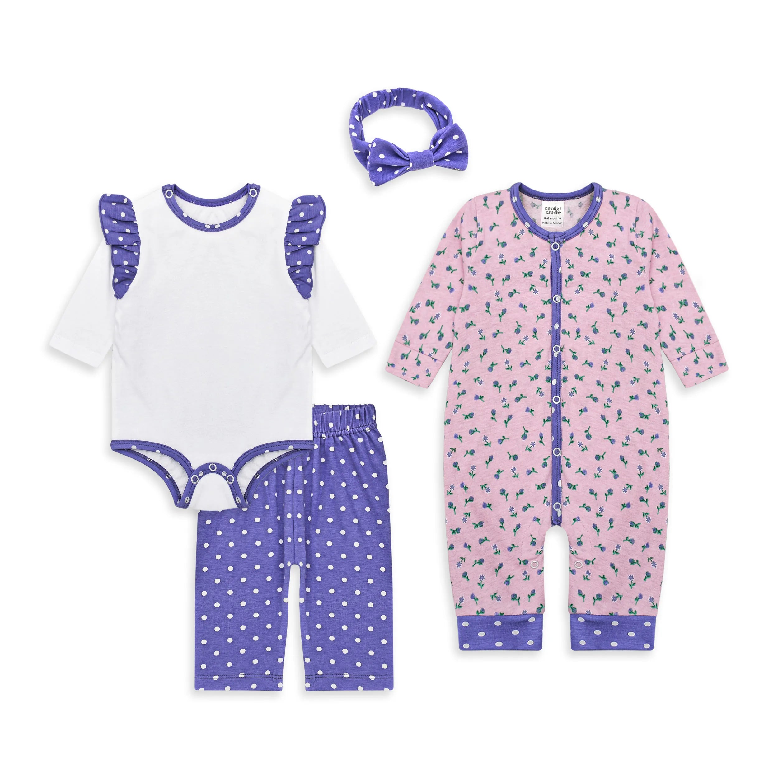 Baby Girl Set of 4 Flowers