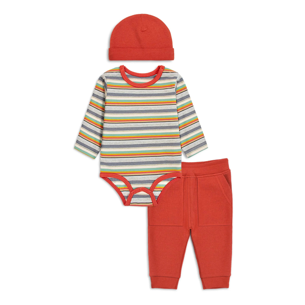 Baby Bodysuit & Trouser Set (Red Striper)