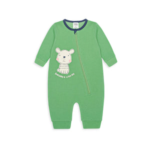 Baby Fleece Full Length Romper Green