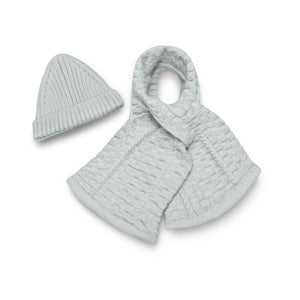 Baby Cap and Scarf Set Grey