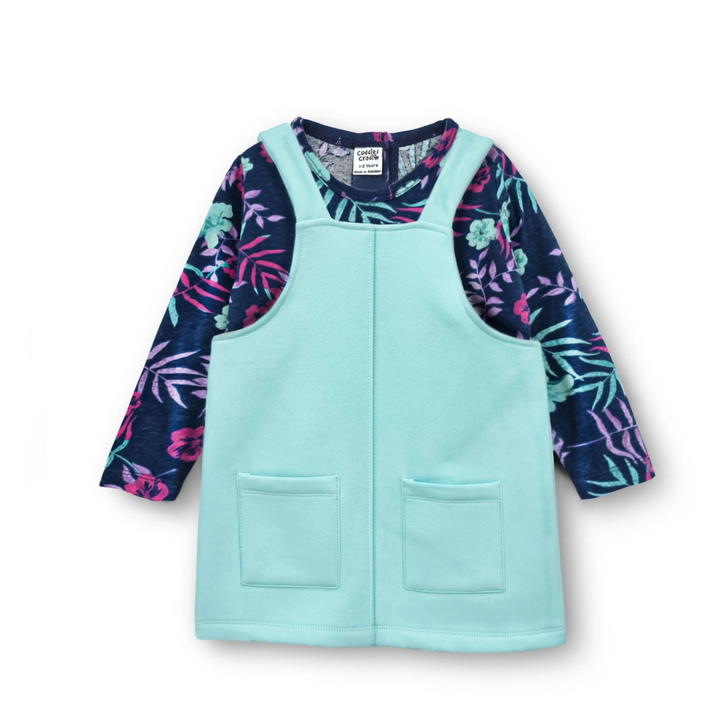 Girls Fleece Frock & Shirt Set (Mint - 002)
