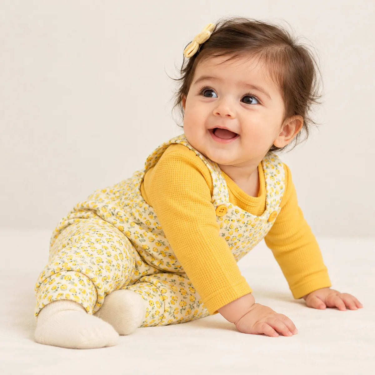 Baby Romper Set (Yellow Floral)