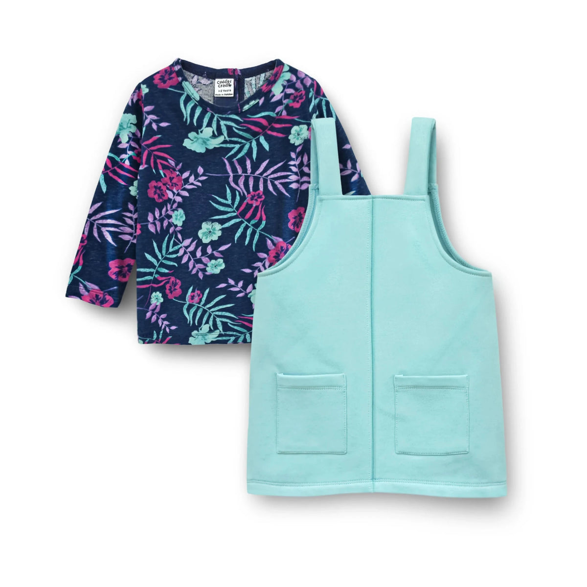 Girls Fleece Frock & Shirt Set (Mint - 002)