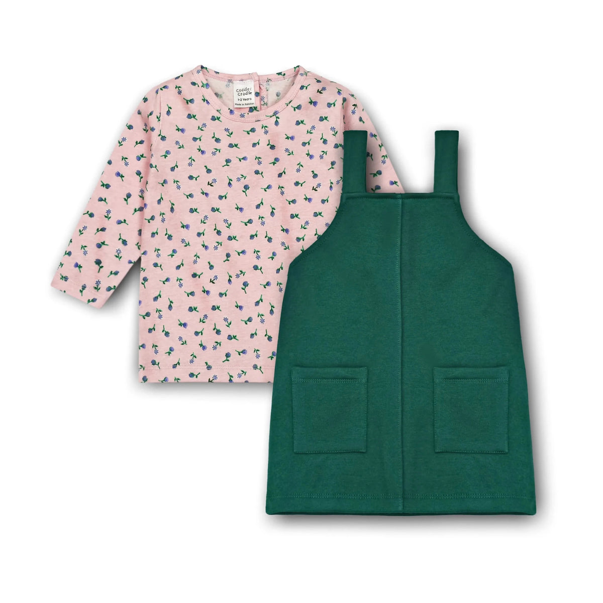 Girls Fleece Frock & Shirt Set (Jade Green)