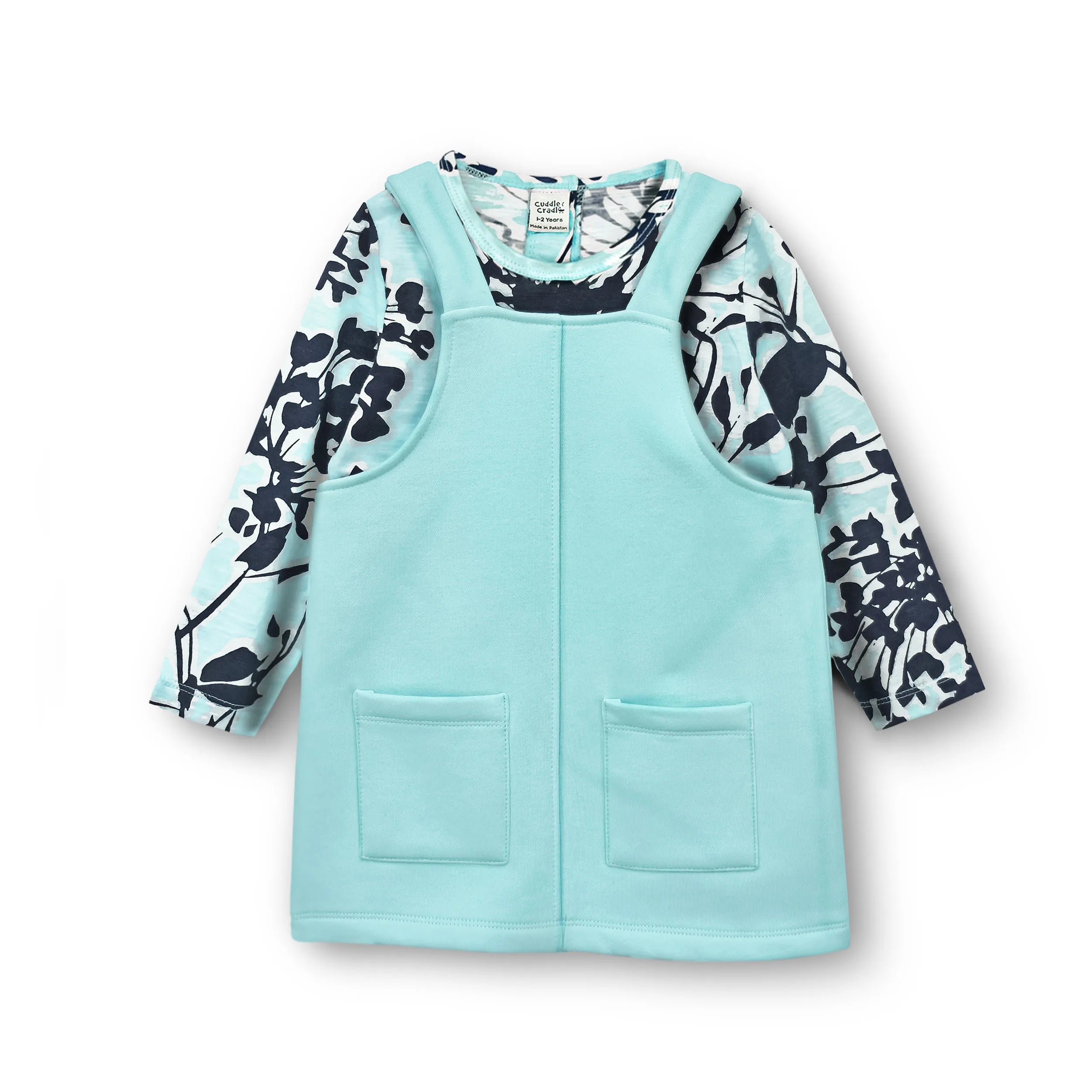 Girls Fleece Frock & Shirt Set (Mint - 001)