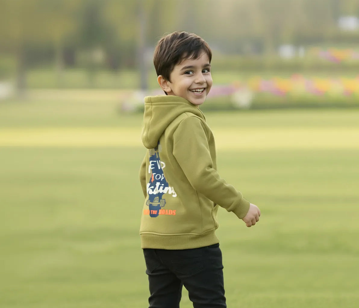 Kids Fleece Hoodie (Shred the Roads)