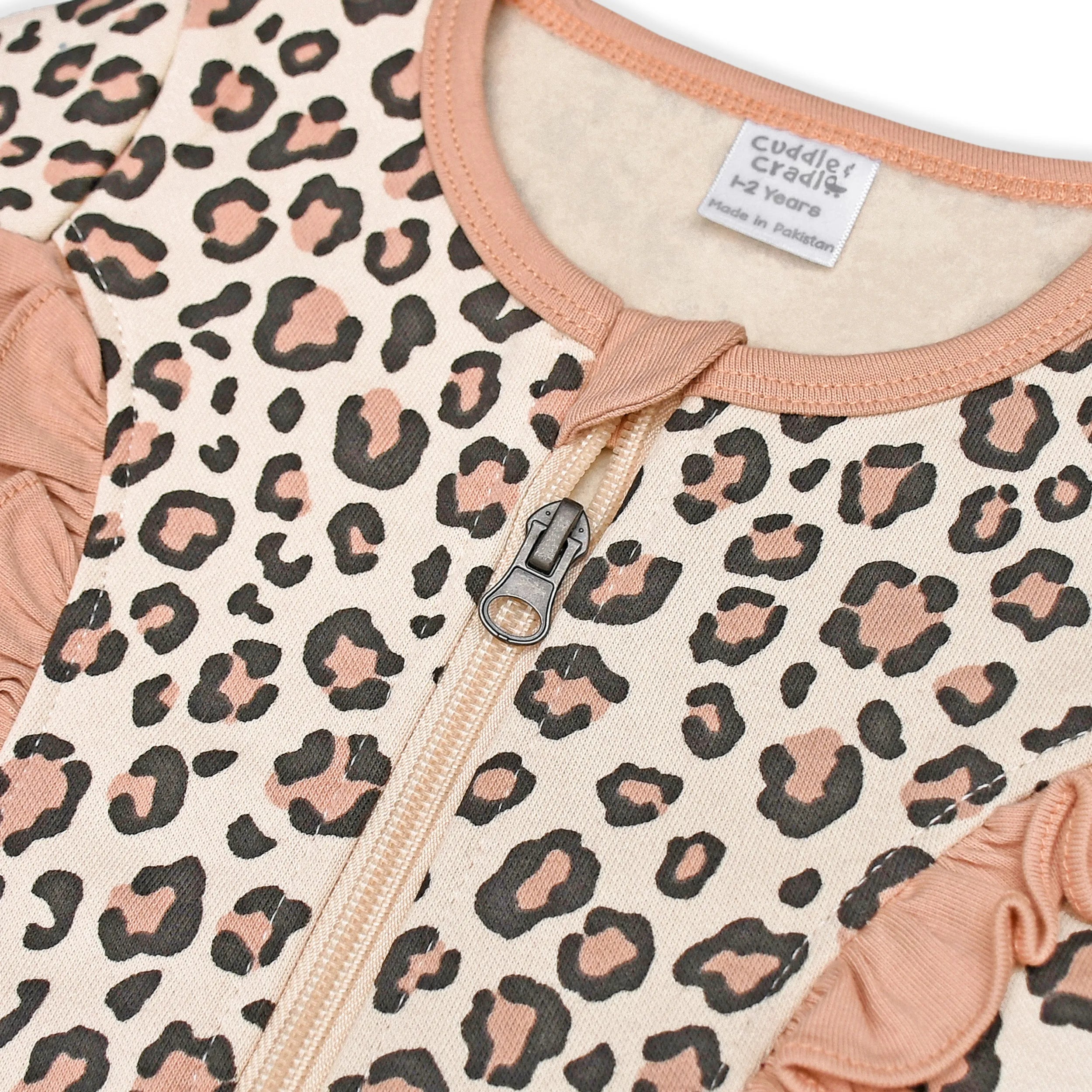 Zipper Sweatshirt & Trouser Set (Animal print)
