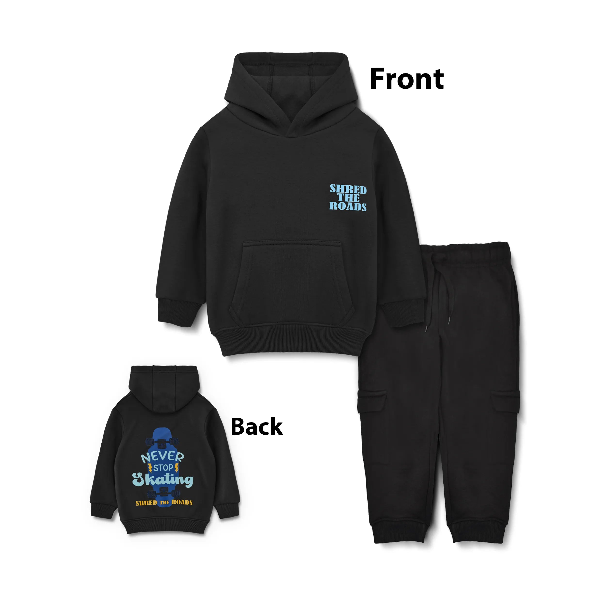 Kids Fleece Hoodie & Trousers Set (Shred the Roads)