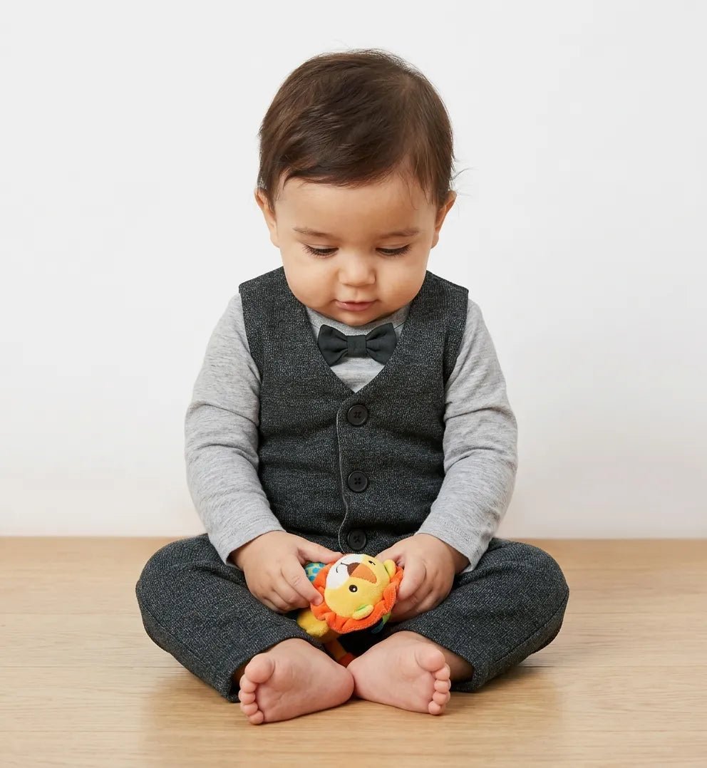 Baby Waistcoat Set (Grey)