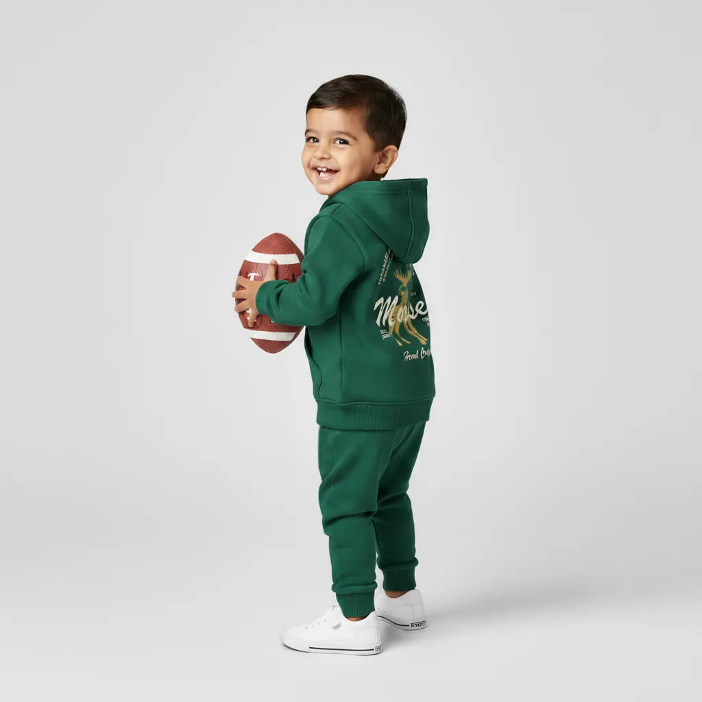 Kids Fleece Hoodie & Trousers Set (Moose - 002)
