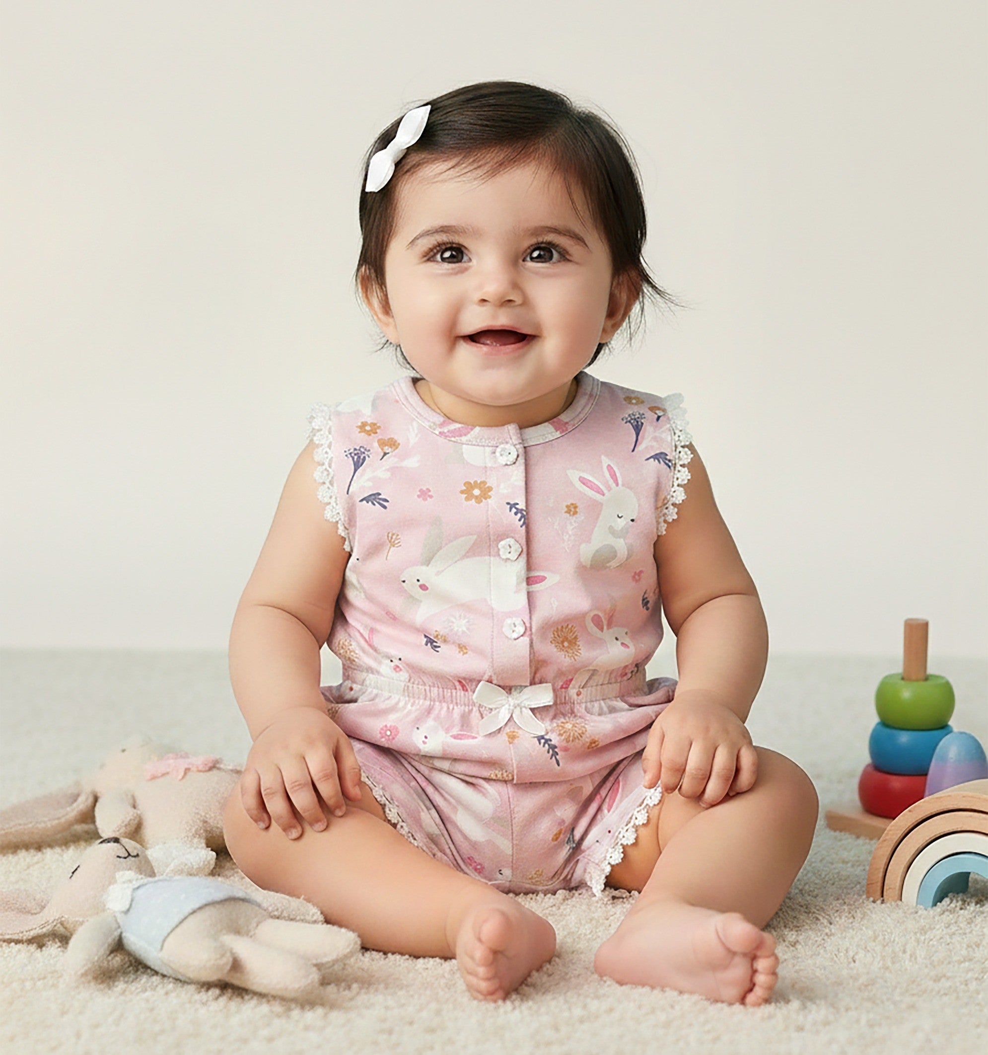 Girls Half-length Romper (Bunny)