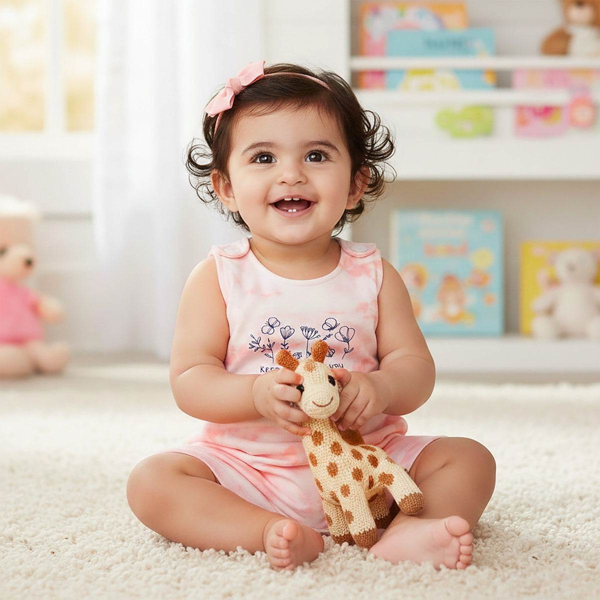 Girls Half-length Romper (Tie and Dye)