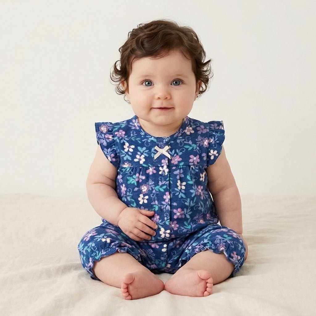 Girls Half-length Romper (Floral)