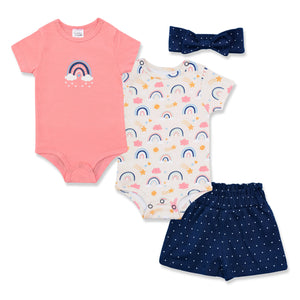 Girls Set of Bodysuits & Shorts Rainbow