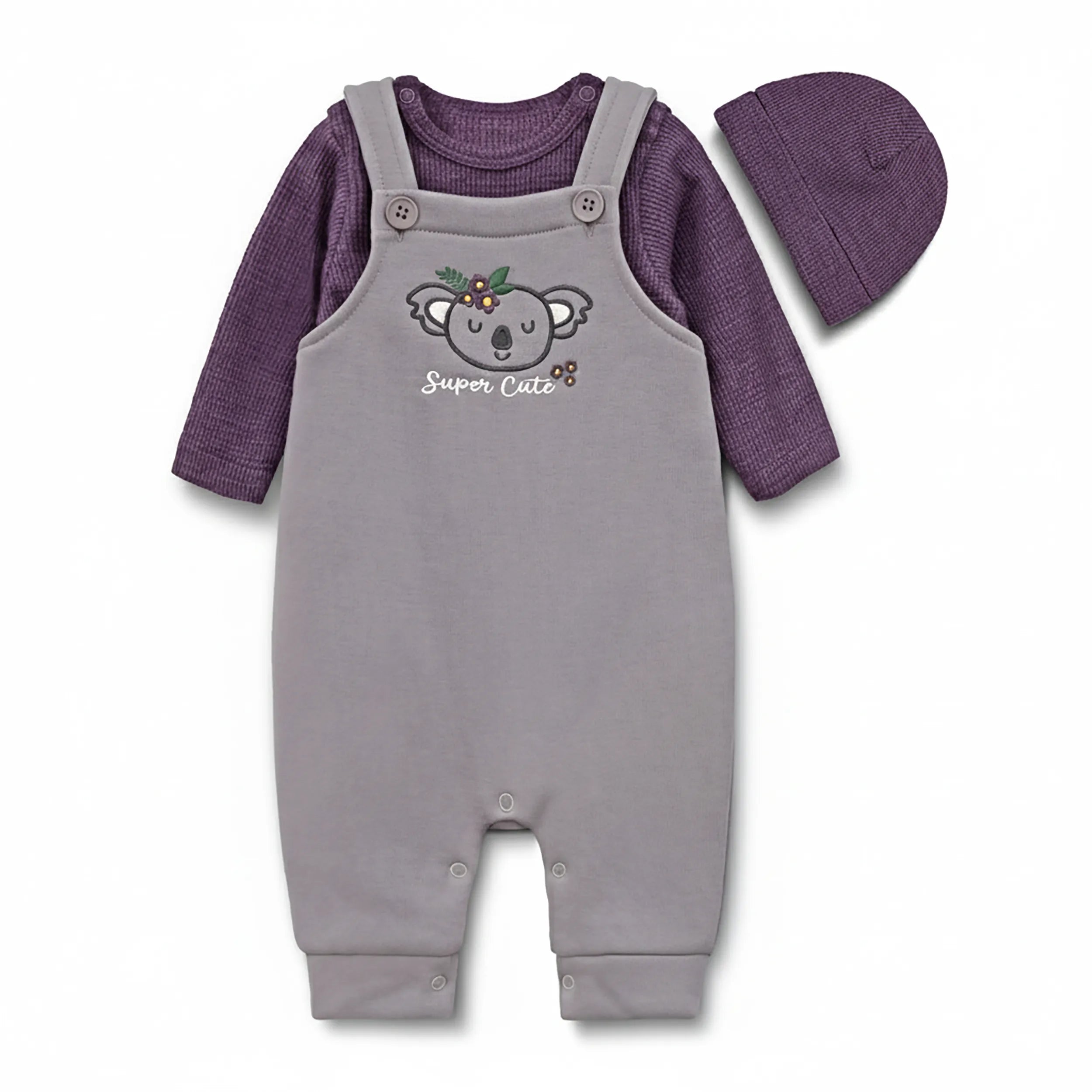 Baby Fleece Romper Set (Koala)