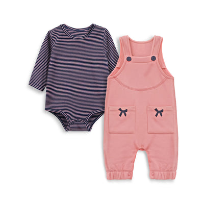 Baby Fleece Romper Set (Pink)