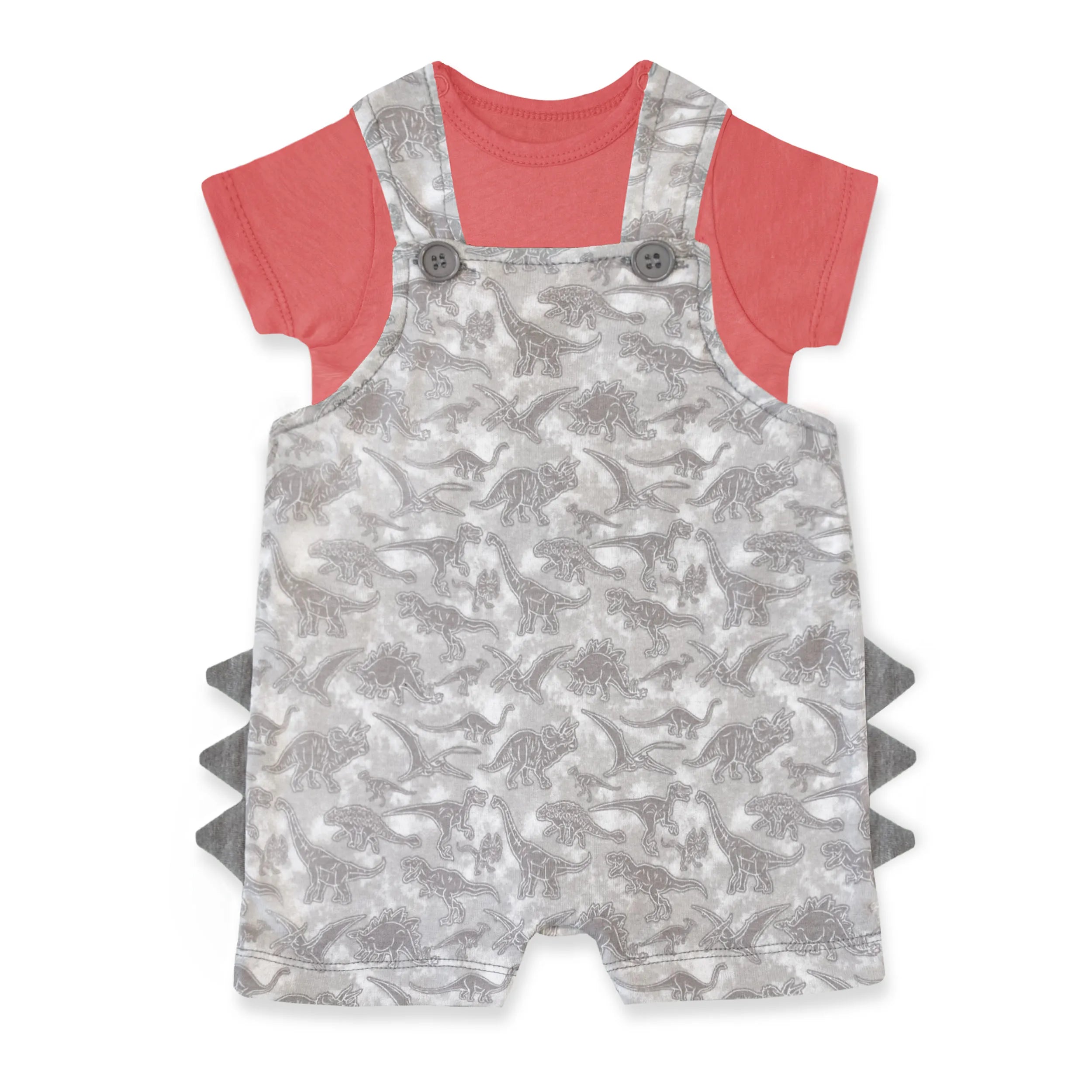 Half-length Romper set (Grey Dino)