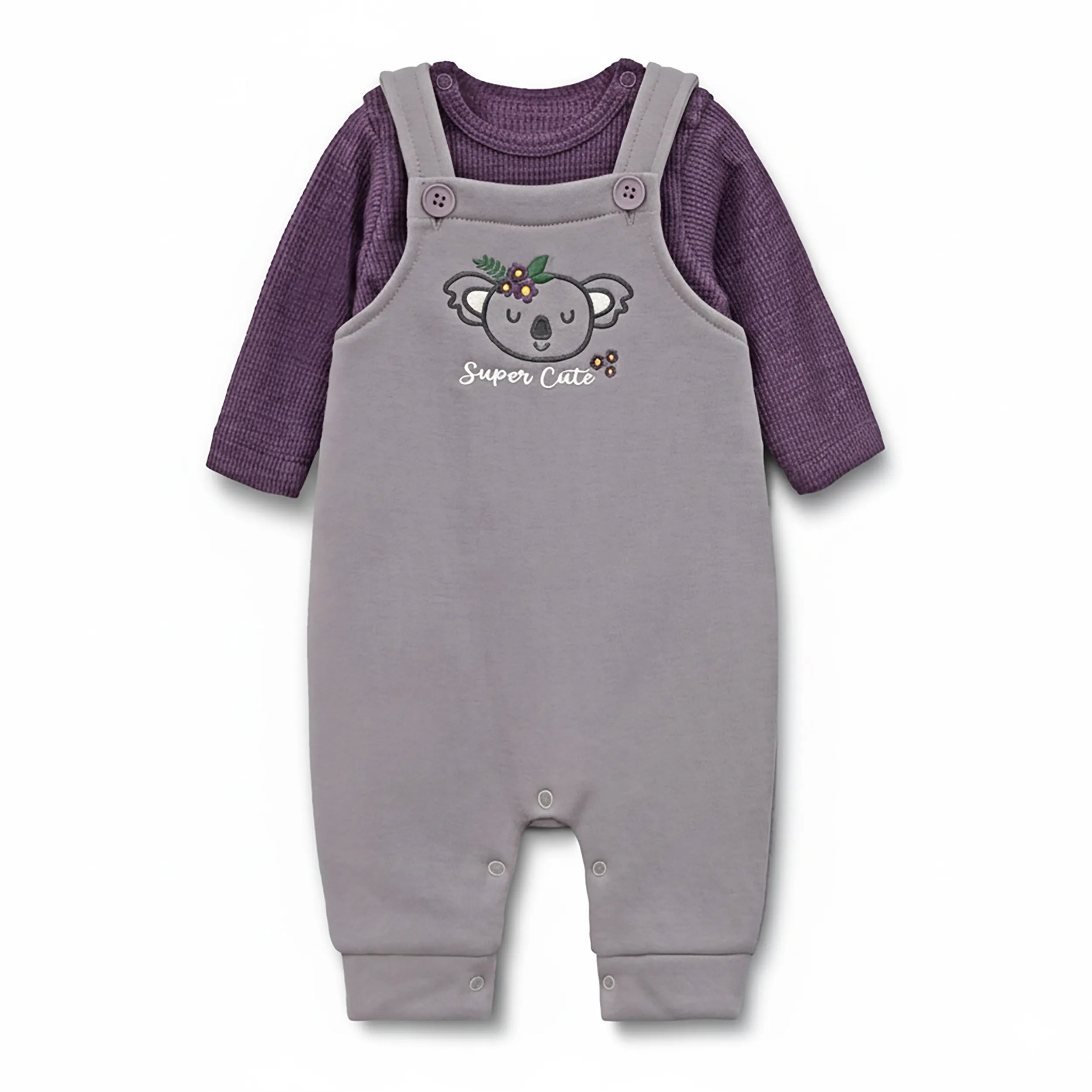 Baby Fleece Romper Set (Koala)