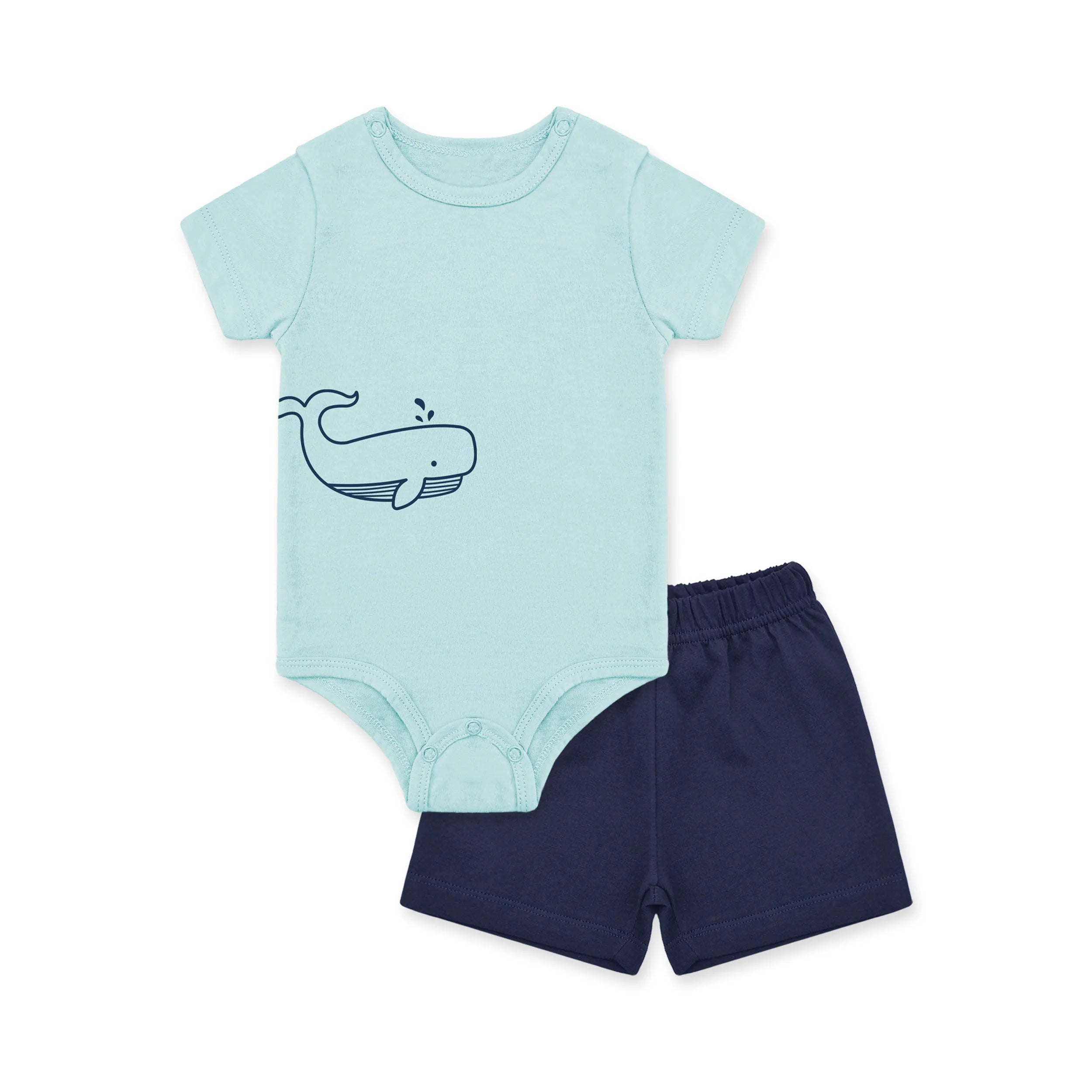 Baby Bodysuit and Shorts Set (Sharks)