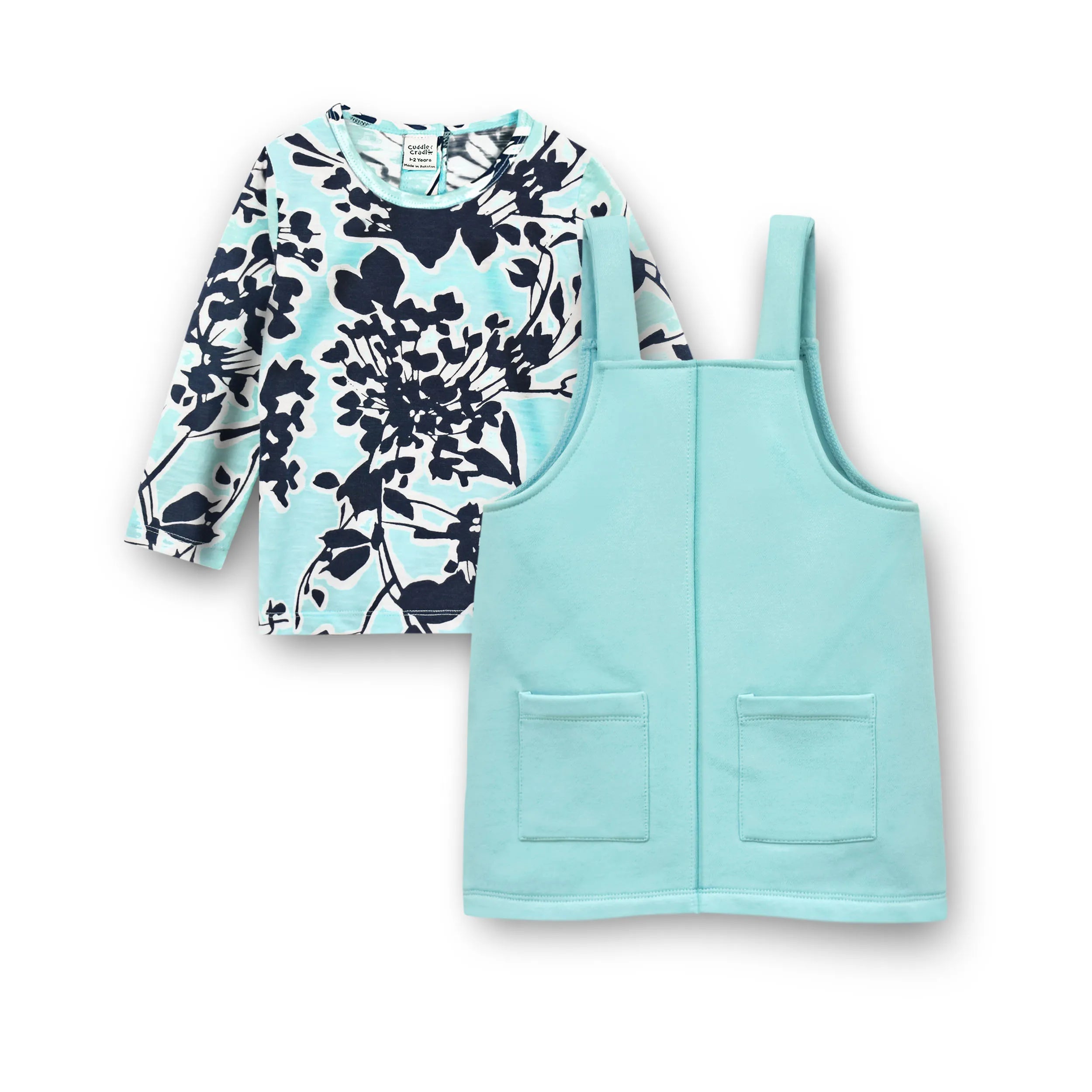 Girls Fleece Frock & Shirt Set (Mint - 001)