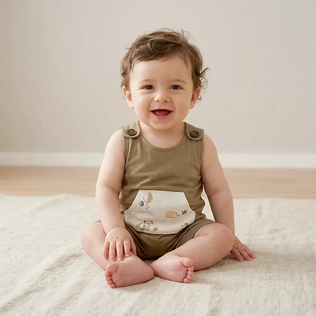 Half-length Romper (Brown)