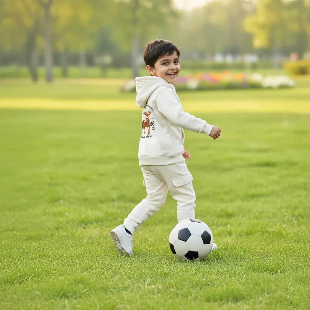 Kids Fleece Hoodie & Trousers Set (Moose - 001)