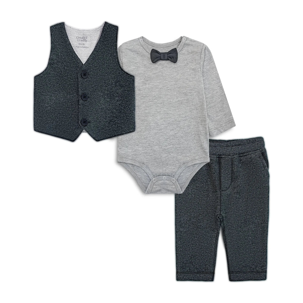 Baby Waistcoat Set (Grey)