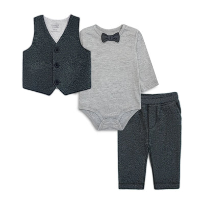 Baby Waistcoat Set (Grey)