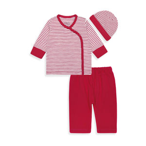 Newborn set of 3 (Red Stripes)