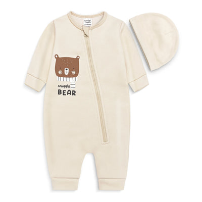 Baby Fleece Full Length Romper Set (Snuggly Bear)