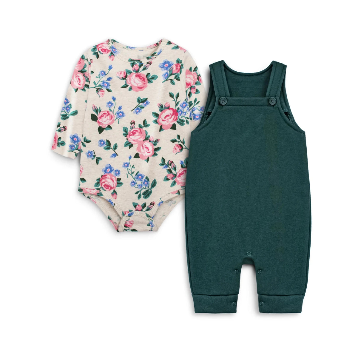 Baby Fleece Romper Set (Jade Green)