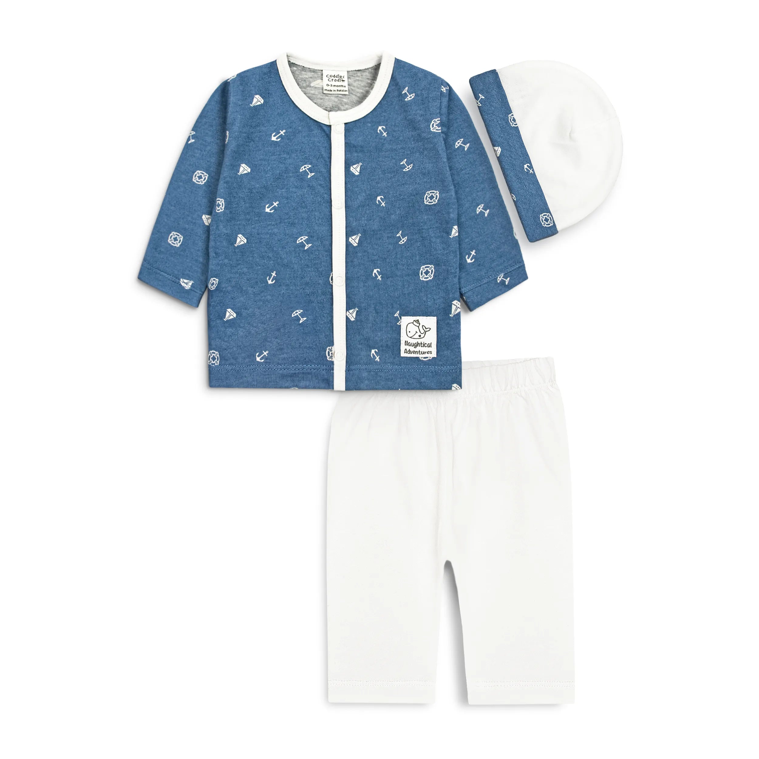 Baby Gift Set of 3 pcs (Naughtical Adventures)