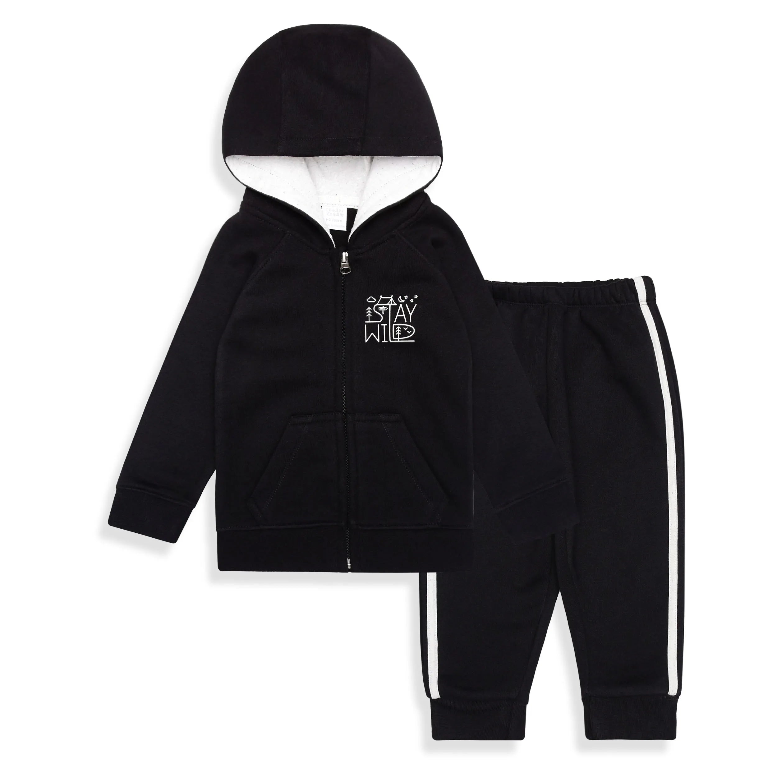 Fleece Zipper Hoodie Set (Stay Wild)