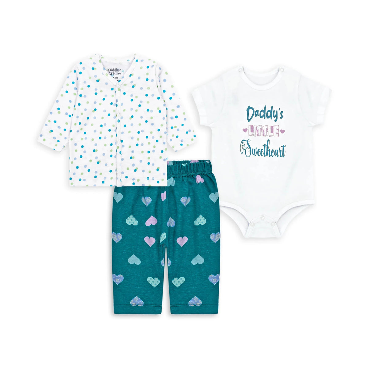 Baby Girl Set of 3 Daddy's Sweetheart