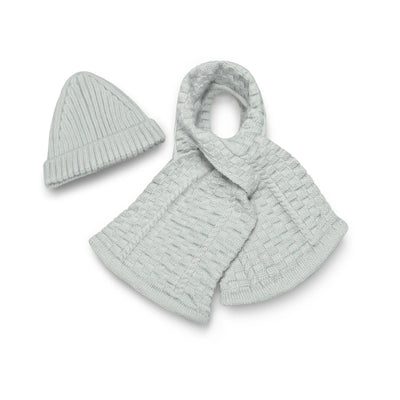 Baby Cap and Scarf Set Grey