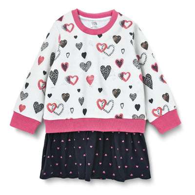Girls Fleece Frock(Hearts)