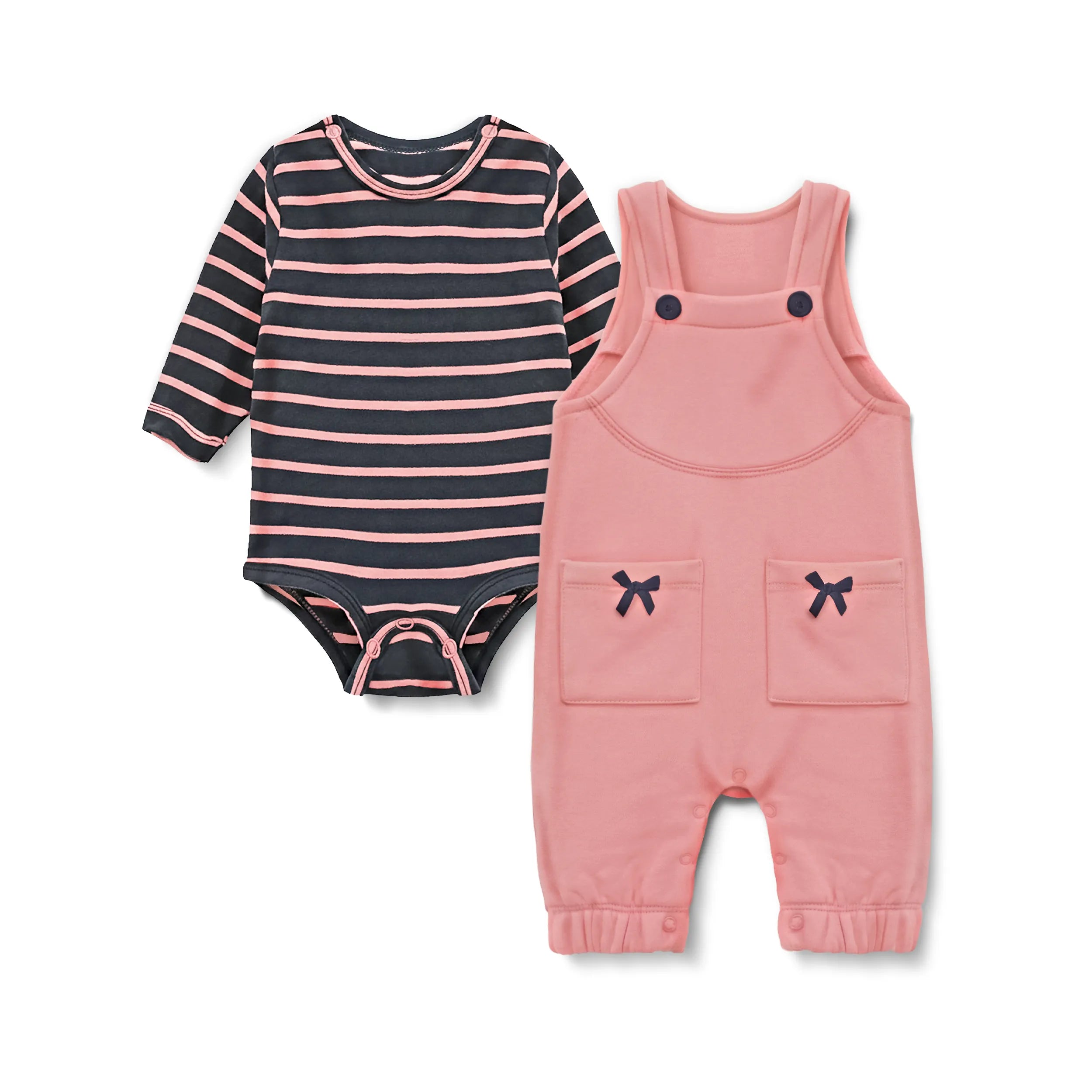 Baby Fleece Romper Set (Pink)