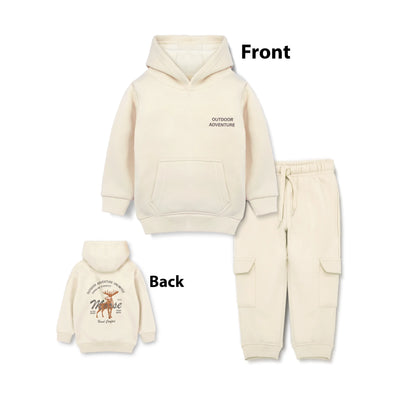 Kids Fleece Hoodie & Trousers Set (Moose - 001)