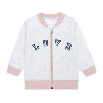 Girls Fleece Zipper Love