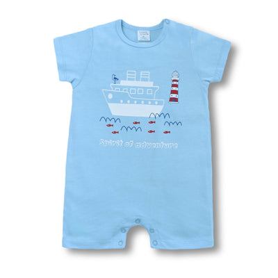 Baby Half Length Romper (Blue)