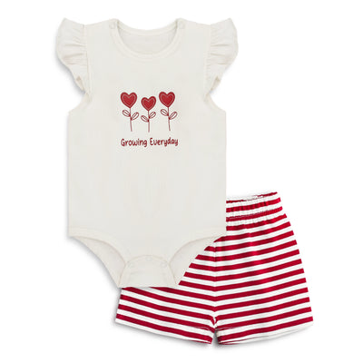 Baby Girls' Bodysuit & Shorts (Stripes)