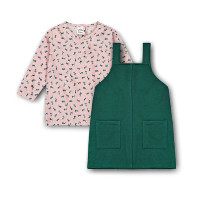 Girls Fleece Frock & Shirt Set (Jade Green)