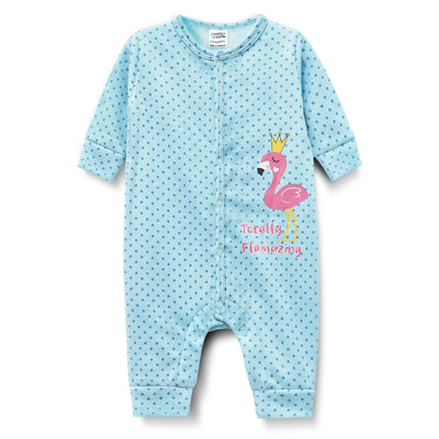 Baby Fleece Full Length Romper (Flamingo - 002)