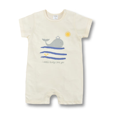 Baby Half Length Romper (Off-White)