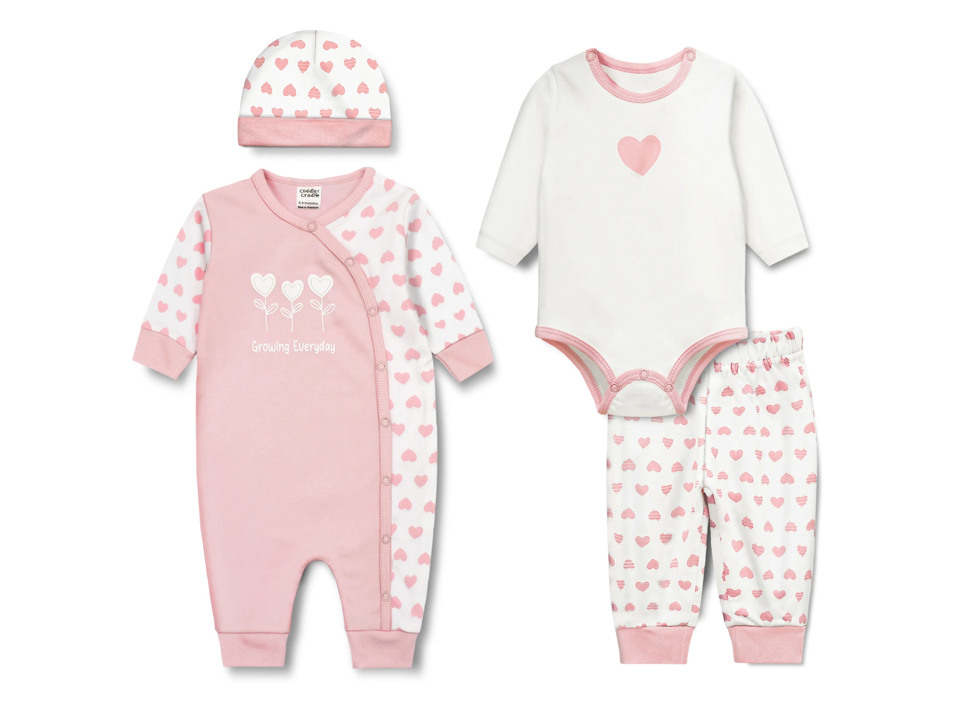 Baby Girl Set of 4 (Hearts)
