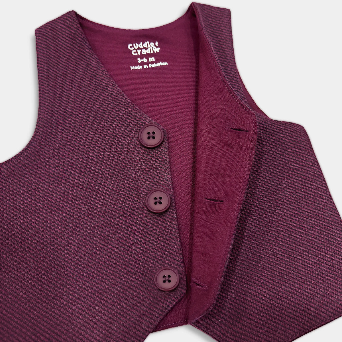 Baby Waistcoat Set (Maroon)